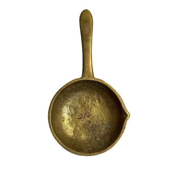 VTG Solid Brass Miniature Pouring Pan Chinese Footed Ladle  6" Home Decorative - Picture 2 of 4